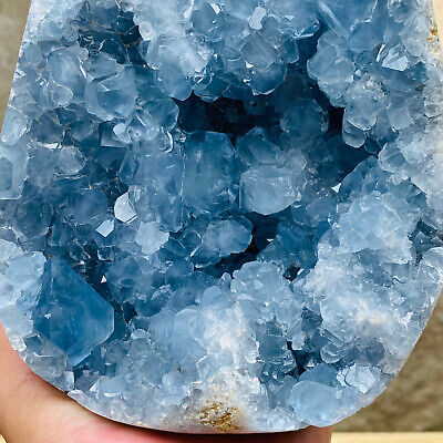3750g Natural Raw Blue Celestite Geode Quartz Crystal Egg Mineral Specimen