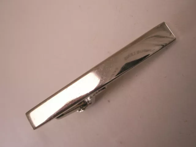 1-5/8" Thin Simple Design Silver Tone Vintage SMALL Tie Bar Clip