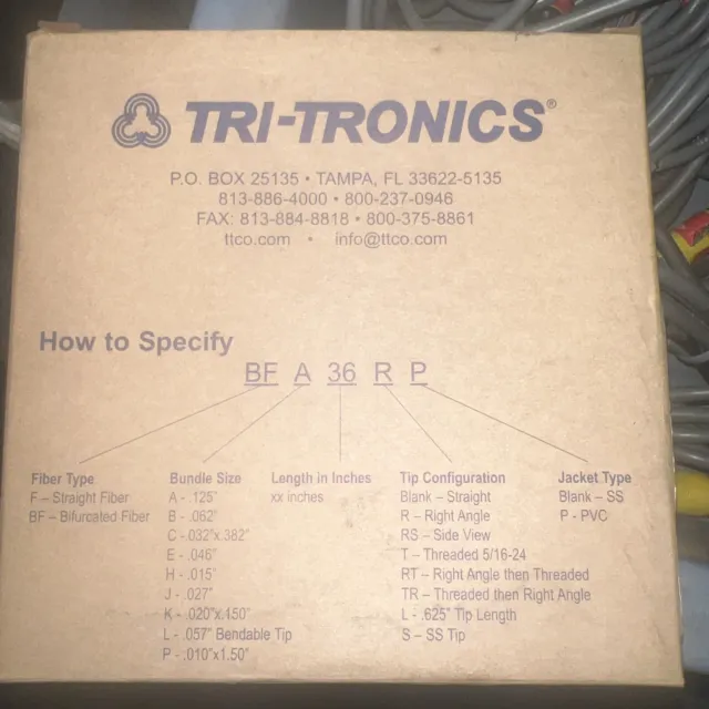 Tri-Tronics F-A-36Rt 15596 Fiber Optic Light Guide 36  (J1L)