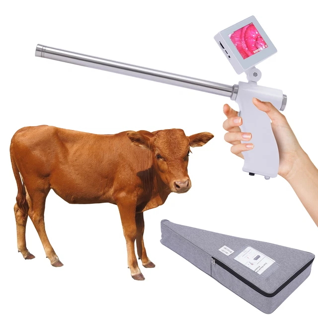 Insemination Kit w/ Adjustable HD Screen For Cows Cattle Visual Insemination Gun