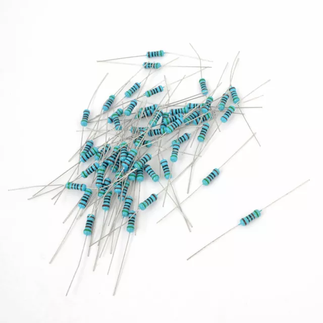 60 x 1/2W 1% Tolerance 510 Ohm Flameproof Axial Metal Film Resistor Blue