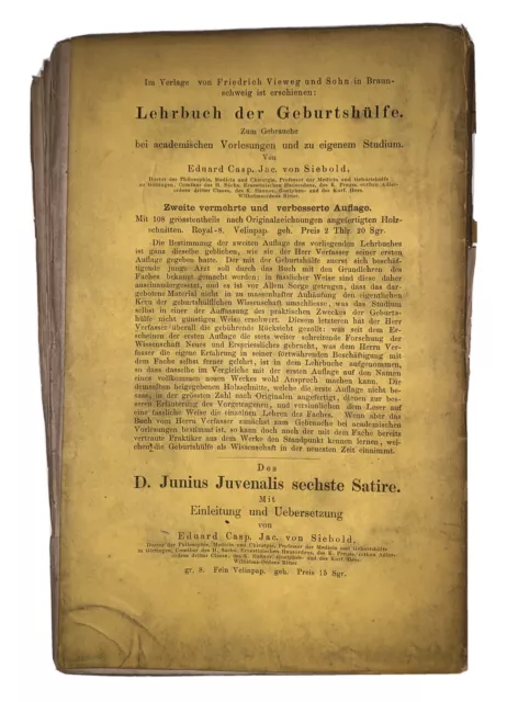 1862, 1st Ed, SIEBOLD, GEBURTSHULFLICHE BRIEFE, GERMAN MEDICAL BOOK, PREGNANCY 3
