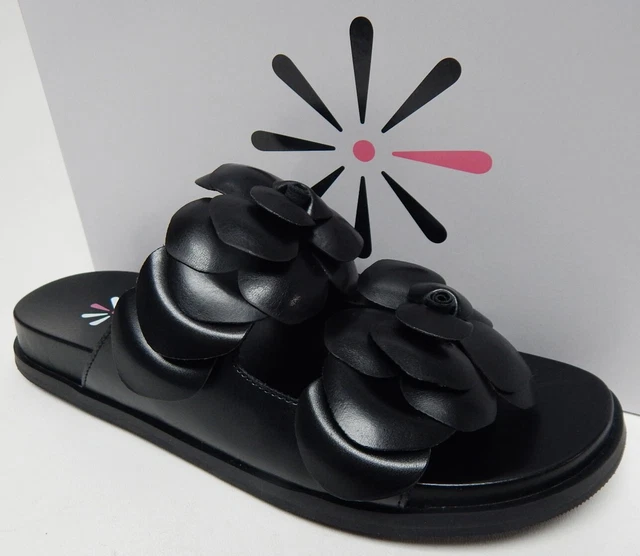 Isaac Mizrahi Live! Taille US 7 M Femmes Bi-Bande Glissière Sandales Floral Noir