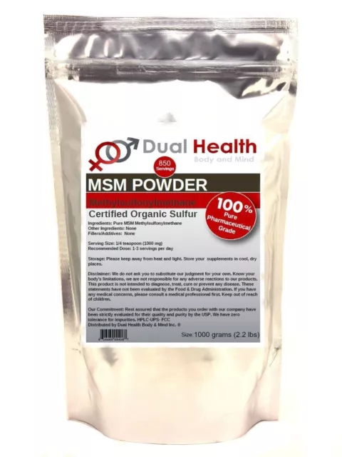 1000g (2.2 lb) MSM Pure Methylsulfonylmethane Powder Pain Relief Joint Arthritis