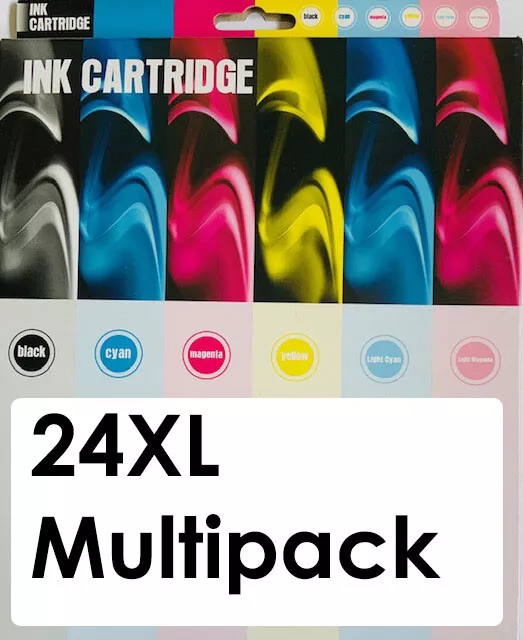 24XL Multipack 6 Ink Cartridges For EPSON XP-960 XP-970 Non OEM Elephant Ink 24