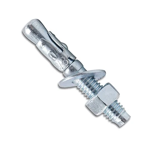3/8" x 2-1/2" - 20 Pieces Wedge Anchor Zinc Plated Heavy Duty Fastener for Co...