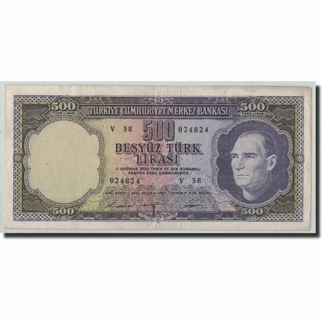 [#315793] Banknote, Turkey, 500 Lira, L.1930, 1962-12-11, KM:178a, VF