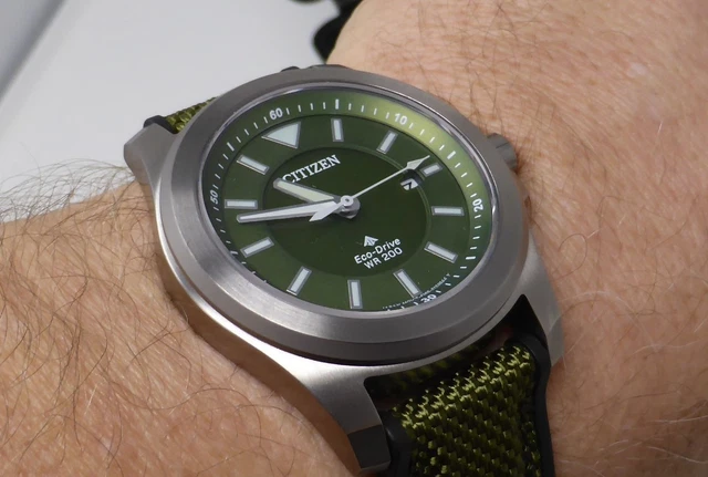 Citizen BN0211-09X Promaster Tough Sapphire Eco Drive - GREEN dial and strap.