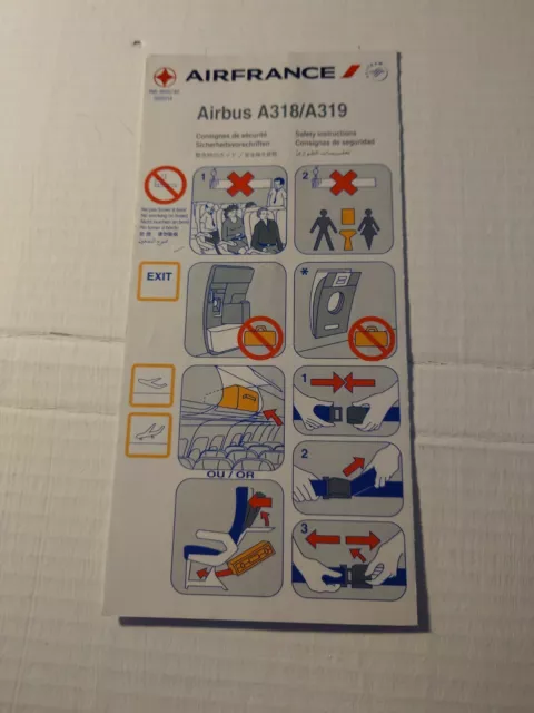 Air France Airbus A318/A319 03/14 Safety Card