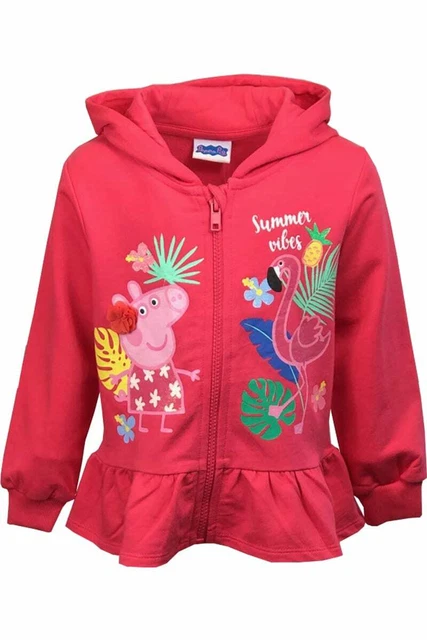 Cardigan Peppa Pig Ragazze Giacca con Cappuccio Estate Bambini Bambini Bambino Hawaii