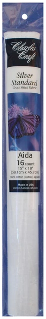 3 Pack Charles Craft Silver Label Aida 16 Count 15"X18" Soft Tube-White -TC8636-
