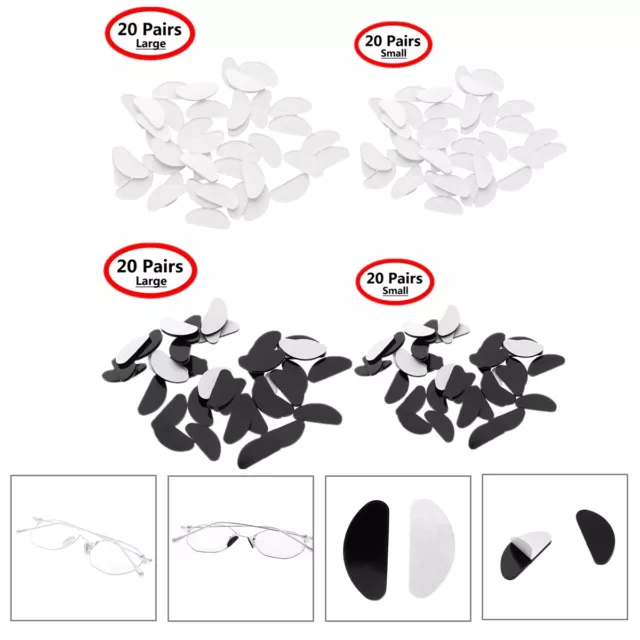 40Pc Silicone Anti-Slip Nose Pads Grip Gaskets For Glasses Eyeglasses Sunglasses