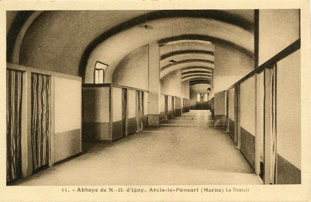 ARCIS LE PONSART LOT de 2 cartes sur l'Abbaye de Notre Dame d'Igny