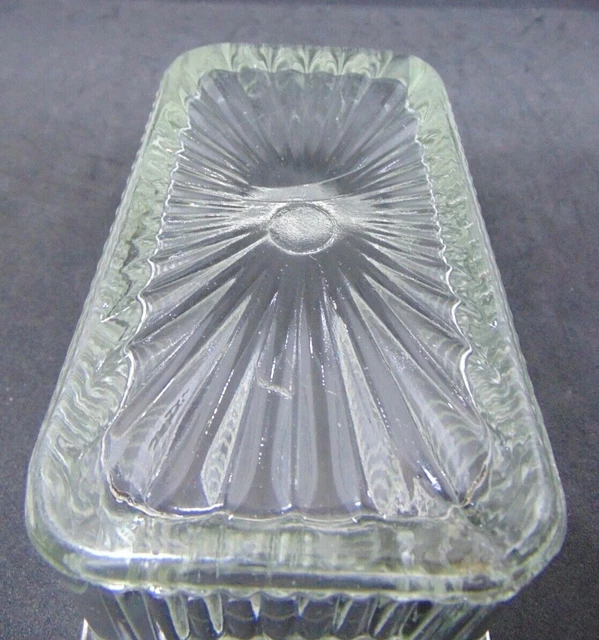 Hoosier Cabinet 1930s Vintage Glass Sneath Saltbox Jar 4 Mission Style Clear 6