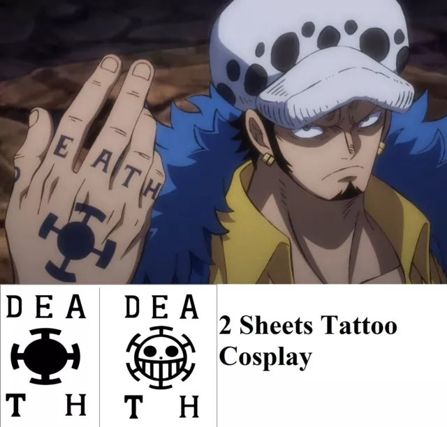 Tatuagem Temporária One Piece Trafalgar Law Mão Cosplay - Escorrega o Preço