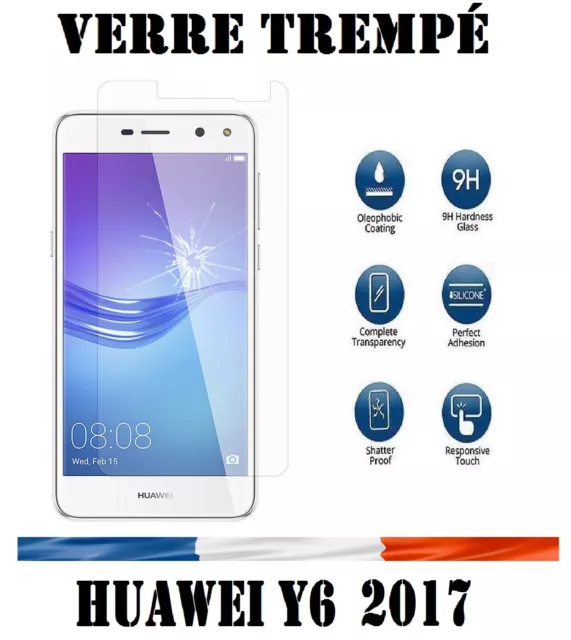 Lot/ Pack Film Verre Trempe Protecteur Huawei Y6 (2017) 5.0"