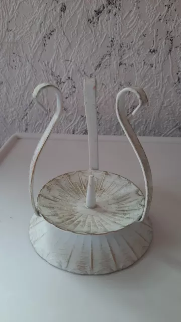 Weißer Kerzenständer für Kommunionkerze Taufkerze Stabkerze 3 - 5 cm Durchmesser