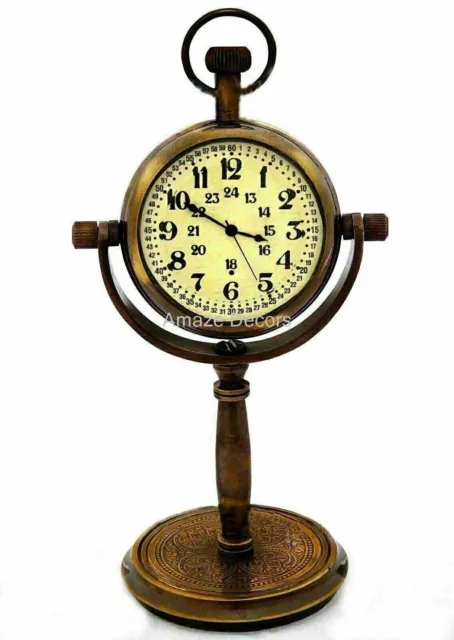 Reloj de bolsillo náutico de latón antiguo marítimo coleccionable vintage...