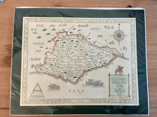 Domesday Print Map Of 1086 Sussex