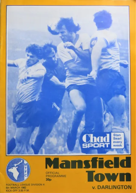 Mansfield Town v Darlington 1981-82 - Division 4 - 6th March 1982