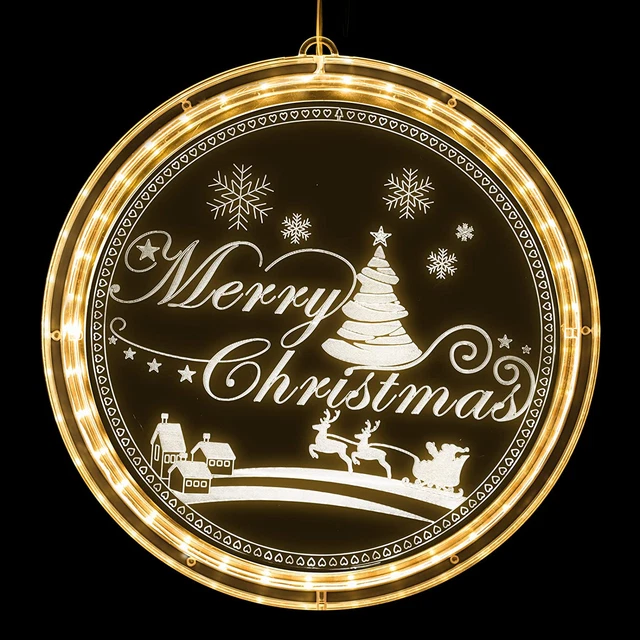 CHRISTMAS WINDOW LIGHTS Decorations LargeBattery Operated Led