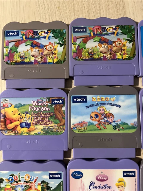 VTECH V SMILE KIDS VIDEO GAME CARTRIDGE HUGE LOT 15 FRENCH GAMES ...