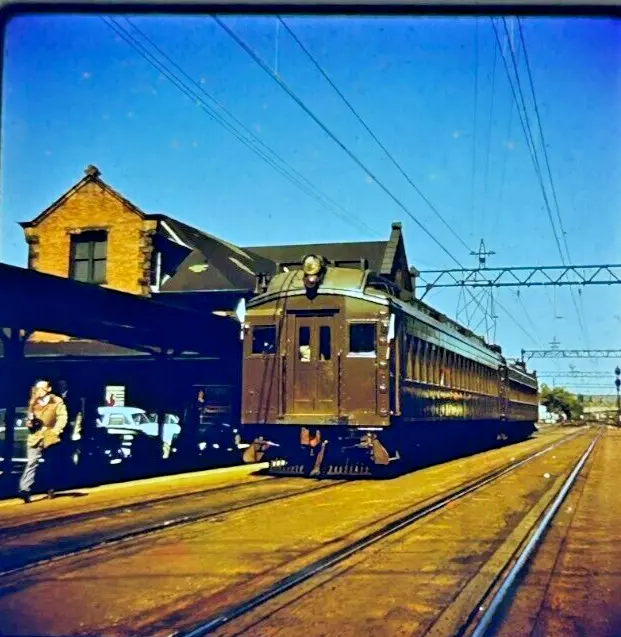 Dover New Jersey Train Station Depot 'EL' Railroad c.1966 35mm Slide Photo