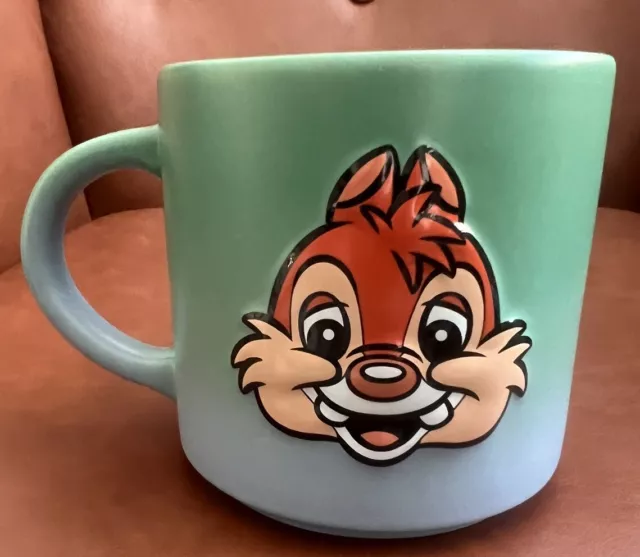 Disney Parks Chip 'n Dale Two Tones Green Ceramic Coffee Mug.