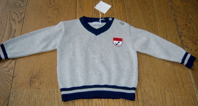 Miniman Baby Boys French Cotton Jumper Sz 6 - 12 Months New With Tags