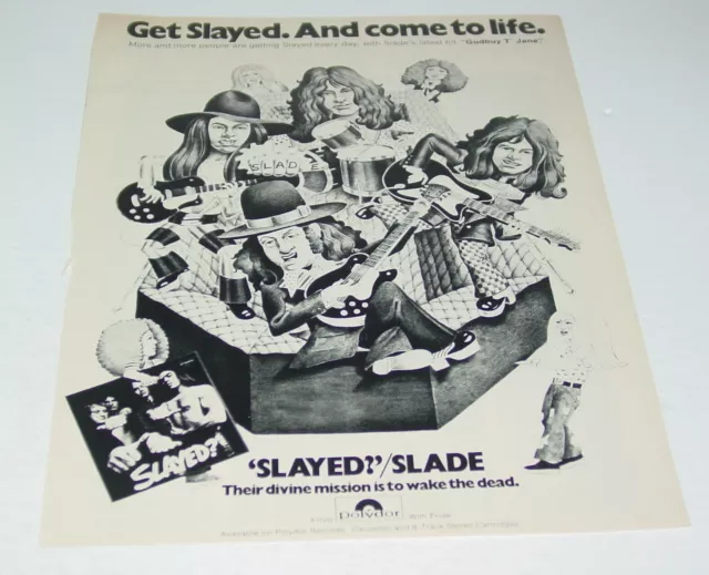 Slade Vintage Original Album AD Advert 1972 Slayed Glam Hard Rock Noddy Holder