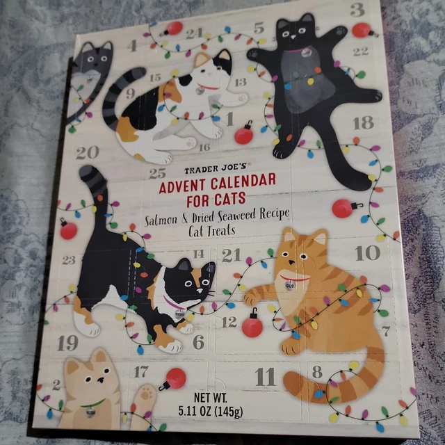 TRADER JOES ADVENT Calendar For Cats treat Salmon & Dried Seaweed exp