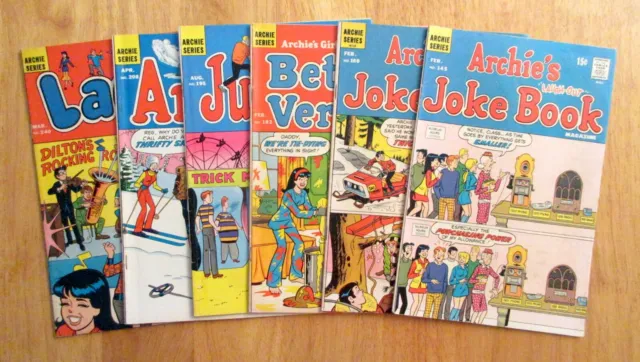 Lot of *6* Higher-Grade ARCHIE Comics! (1970-72) **Very Bright & Glossy!** (VF-)