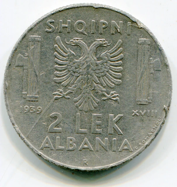 Albania  Lek 1939 XVIII KM-32 non magnetic   lotmay3580