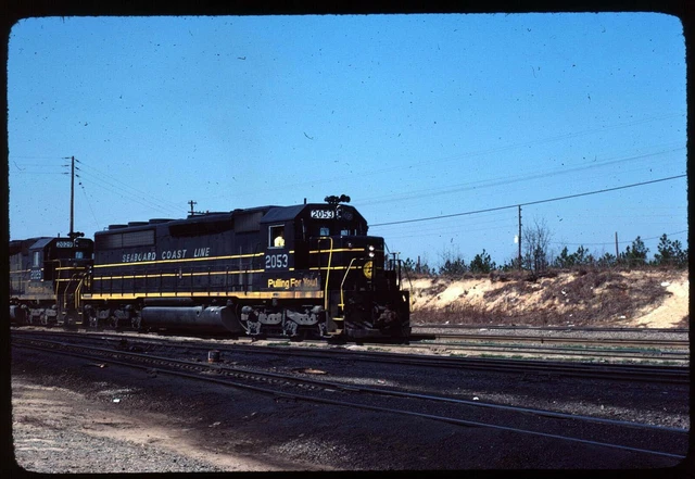Original Rail Slide - SCL Seaboard Coast Line 2053 Hamlet NC 3-24-1978