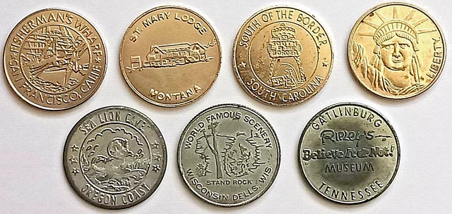 Good Luck Token Lot Of 7 California Montana Wisconsin Oregon Tennessee More