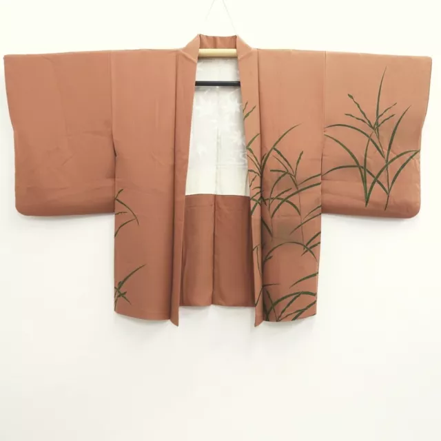9279E5 Silk Vintage Japanese Kimono Haori Jacket Grass 3