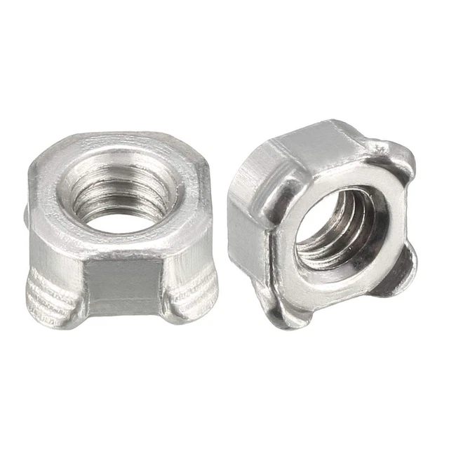 Uxcell Weld Nuts,M6 Square UNC Coarse Carbon Steel Machine Screw Silver Pack of