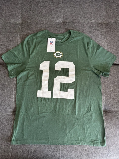 Green Bay Packers NFL Nike Tee Aaron Rodgers #12 T-Shirt Green / White Size XL