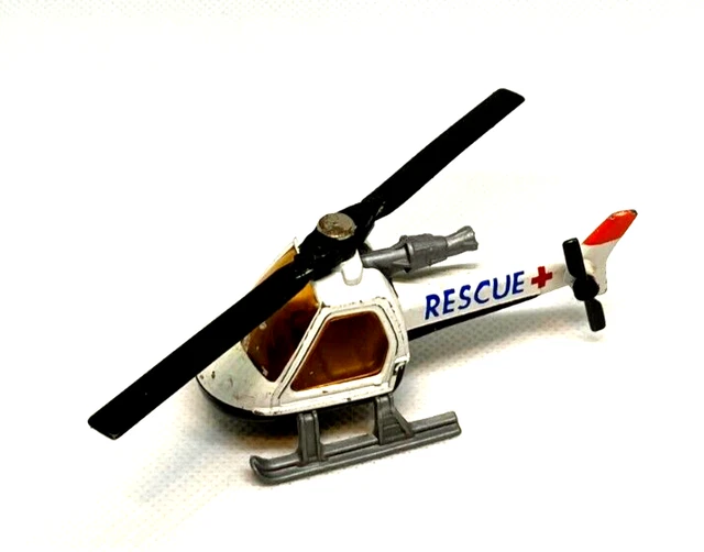 Vintage Sammlerstück Streichholzschachtel Rettungshubschrauber 1982