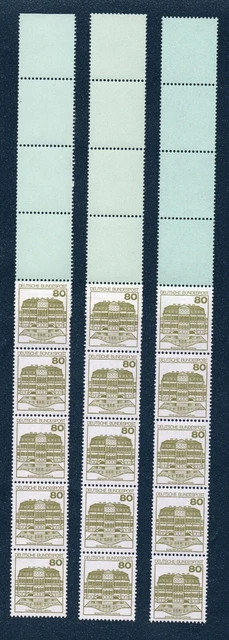 BuS - 80Pfg. MiNr.1140AIxR, neue Fluoreszenz (Cartax) - blau-,gelb-,HELLTÜRKIS