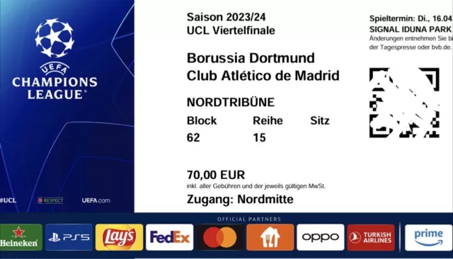 BVB 09 Borussia Dortmund vs Atletico Madrid Champions League 16.04.24