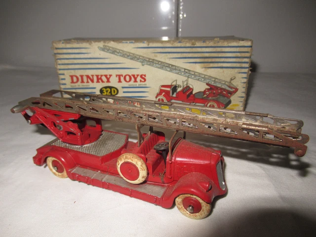 DINKY SUPERTOYS 32 D, Delahaye, Auto-Echelle de Pompiers, ORIGINAL OVP