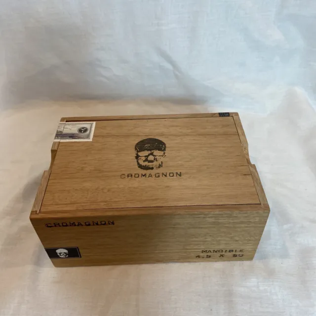 Cigar Box CROMAGNON Mandible EMPTY Wooden Storage Stash Box
