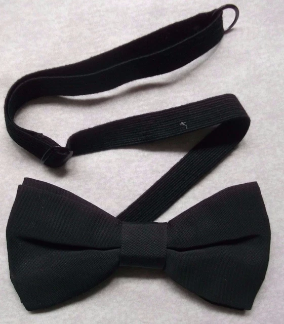 Bow Tie Dickie Bowtie Mens Vintage Adjustable Retro BLACK