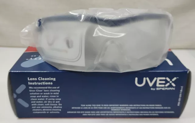 Uvex SX0100X VersaPro Safety Glasses Anti-Fog Clear Lens Medium Blue/Black Frame