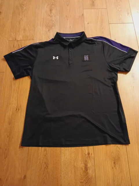 Northwestern Wildcats American Football NCAA Polo T-Shirt Size 2XL Pinholes New