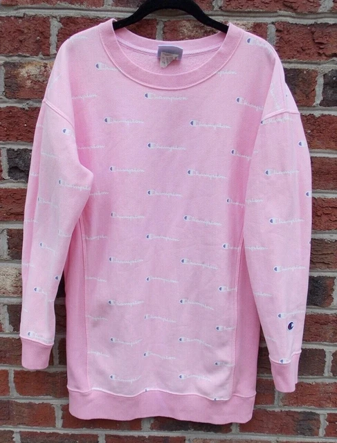 Women's champion life reverse weave allover print crew sweatshirt dress shop