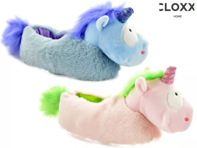 Pantofole unicorno bambini ragazzi ragazze novità peluche caldo accogliente animali slip on