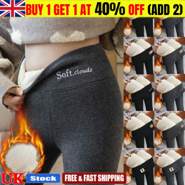 UK STRETCHY LADIES Winter Thick Leggings Pants Fleece Lined Thermal Warm  Soft MC £10.99 - PicClick UK