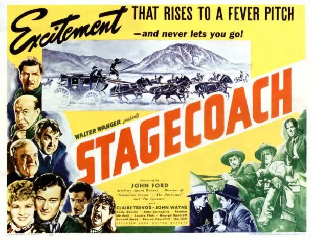 Stagecoach lobby card George Bancroft Donald Meek 1939 OLD MOVIE PHOTO